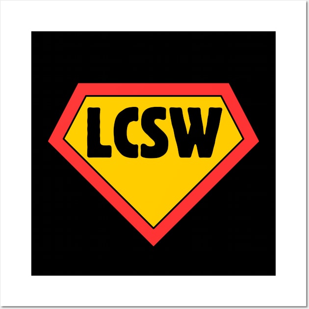 LCSW Superhero Wall Art by Meow Meow Designs